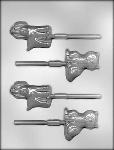 Cat and Dog Lollipop Chocolate Mould - Click Image to Close